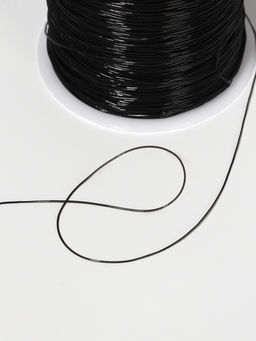 Цена за 3 шт. Нить для плетения, эластичная, 100±1 м, d=0.4 мм, чёрная