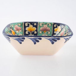 Салатница Риштанская Керамика «Цветы», 14×4.5 см, МИКС
