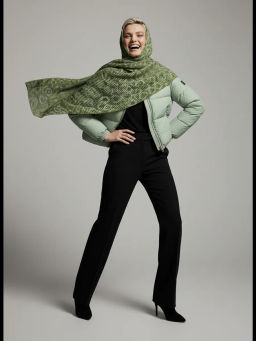 Большой, мягкий, тонкий и очень нежный двусторонний палантин с рисунком. - Tantino фото 18