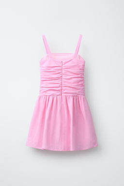VESTIDO DRAPEADO CON LINO / Rosa fl?or - Zara фото 2
