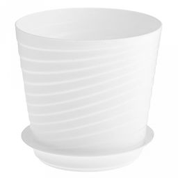 Горшок для фиалок пластмассовый "Верона" 0,75л, д11см, h10,5см, с поддоном, белый (Россия)