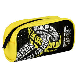 Пенал школьный Феникс+, арт.61934/ 25 НЕОНОВЫЙ ЖЕЛТЫЙ (без наполнения, 20х9х6 см, нейлон, молния, шелкография, ПЭТ-пакет).