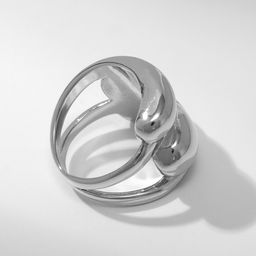 Кольцо металл Тренд капли, цвет серебро, размер 16 - Qf фото 2