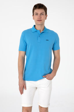 Erkek Regular Fit Polo Yaka Turkuaz Basic Ti__rt Sepette S_rpriz _ndirim