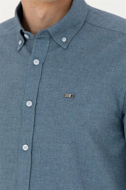 Мужская голубая рубашка с длинным рукавом - U.s. polo assn фото 5