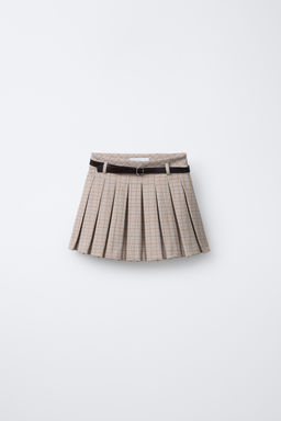 PLEATED SKIRT WITH BELT
