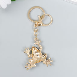 Брелок для ключей на кольце с карабином «Зелёная лягушка», 11.2×6.2 см