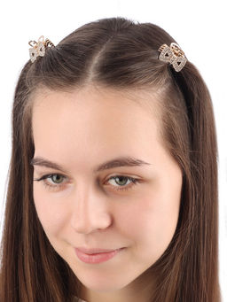 Цена за 6 шт. Крабик для волос «Грейс», бант, 2.5 см, золотистый