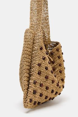 BEADED WOVEN TOTE BAG - Zara фото 8