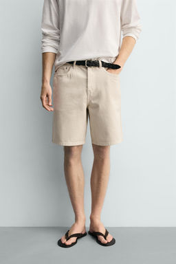 BERMUDA DENIM STRAIGHT FIT / Blanco roto