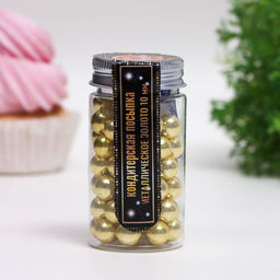 Посыпка кондитерская Металлическое золото, 10 мм, 50 г