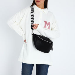 Сумка женская кросс-боди на молнии, 34×11×17 см, чёрная