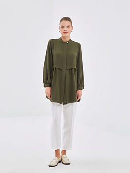 Kad?n Hakim Yaka D?z G?mlek Tunik