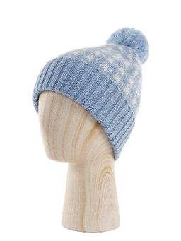 Шапка жен. шерсть+анг+нейл LB-J44008 l.blue/white