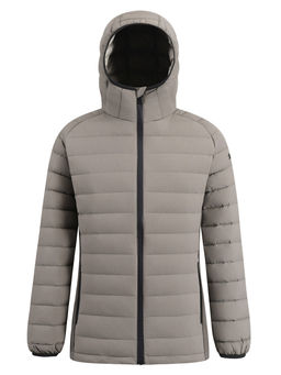 Куртка женская гибридная стёганая с капюшоном с графеновой подкладкой бежевого цвета 9622_1B