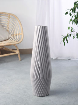 Ваза напольная «Айко», 58×13 см, керамика, серая