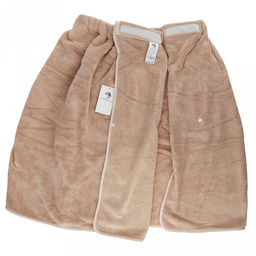 Килт махровый "Хозяин" 75х175см, хлопок 100%, на резинке с липучкой, на кнопке, с карманом, вышивка "Boss"; с полотенцем 75х36см, бежевый (Китай)