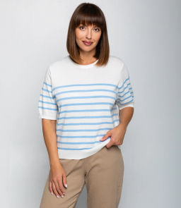 Футболка #ОКТ185002, голубой, белый