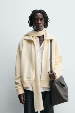 RIB ZIP-UP SWEATSHIRT - Zara фото 2