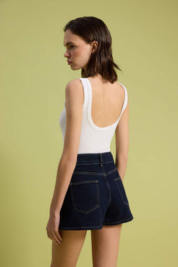 Koyu Mavi Mini Denim Sort Etek TWOSS26SR00208 - Trendyolmilla фото 5