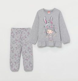 CRB wear/CSKG 50036-11 Комплект для девочки (джемпер, брюки), светло-серый меланж/Ex.Cherubino  фото 3