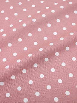 Рогожка Белый горох (11мм) на дымчатой розе, СОРТ2, ш.1.5м, хлопок-100%, 160гр/м.кв