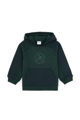 Erkek _ocuk Koyu Ye_il Kap__onlu Sweatshirt