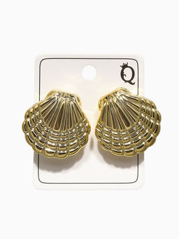 Серьги пластик Ракушка мини, цвет золото - Qf фото 3