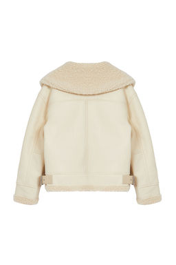 Siyah Regular Kal?p Pelus Detayl? Suni Deri Biker Ceket Mont TWOAW25MO00037 - Trendyolmilla фото 7