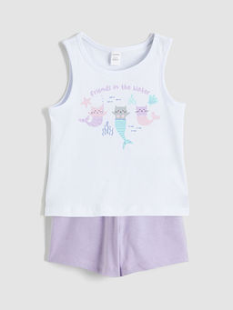 Bask?l? K?z ?ocuk Pijama Tak?m