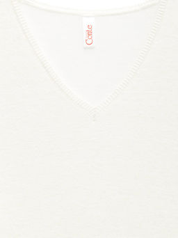 CONTE Классический джемпер из пряжи с вискозой и льном LDK 088 off-white - Conte elegant фото 6