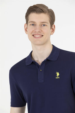 U. S. Polo Assn Мужская темно-синяя базовая футболка с воротником-поло - U.s. polo assn фото 9