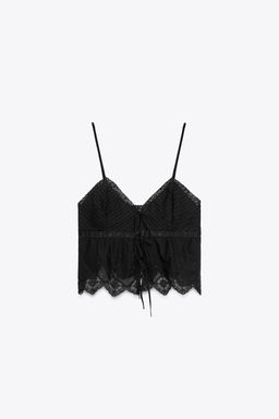EMBROIDERED STRAPPY TOP - Zara фото 12
