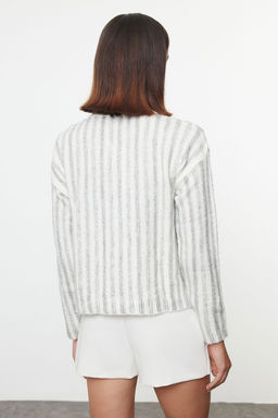 Ekru Yumusak Dokulu Ceket Gorunumlu Triko H?rka TWOAW25HI00016 - Trendyolmilla фото 5