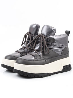 Ботинки зимние женские (натуральная кожа, курточная ткань, 100% шерсть) FK