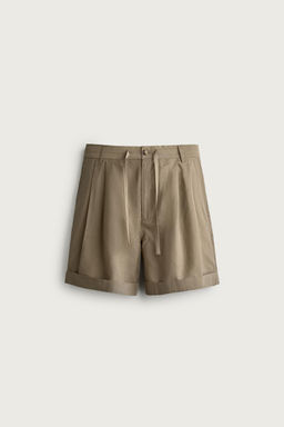 BERMUDA FLUIDA RELAXED FIT PLIEGUES / Beige - Zara фото 6