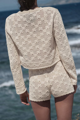 CHAQUETA PUNTO POINTELLE FLORES / Beige claro - Zara фото 4