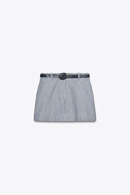 STRIPED CULOTTES WITH BELT - Zara фото 13