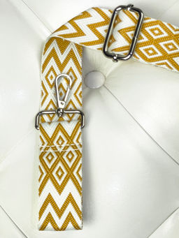 LACCOMA ремень 1000-ромб-3,8-белый/рыжий полиэстр