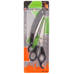 Набор "Домашняя парикмахерская" 2 предмета: ножницы с пластмассовыми ручками 13,9х5,2х0,4см; бритва филировочная 20,9х1,5х1см, пластмассовая ручка, на картоне (Китай)