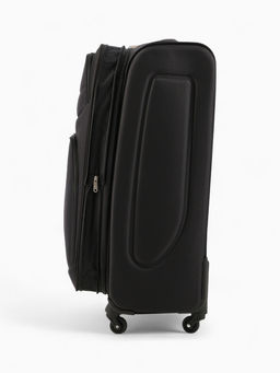 Чемодан на колёсах Royalbag большой 104 л (L), на молнии, с увеличением, кодовый замок, 4 колеса, чёрный