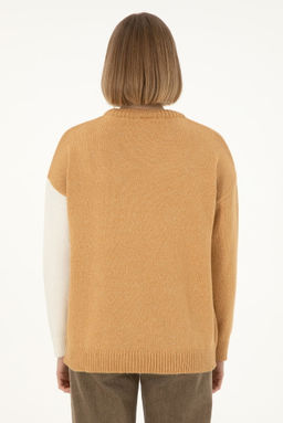 Женский свитер светло-коричневого цвета с круглым вырезом меланжевого цвета Неожиданная скидка в корзине - U.s. polo assn фото 5