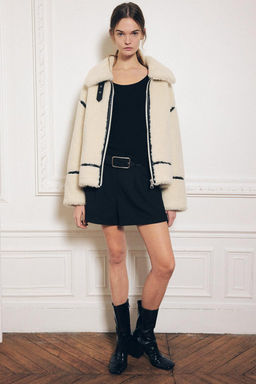 FAUX SHEARLING BIKER JACKET ZW COLLECTION - Zara фото 10