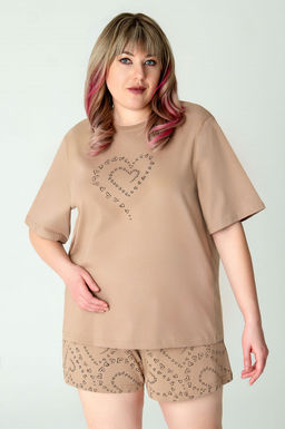Арт. 9163 Пижама с шортами 50-58 (5 шт) Цвет:коричневый - Калинка фото 7