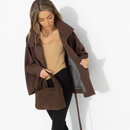 Жакет‑кейп, Дикое притяжение (с поясом, брауни) - Charutti фото 6