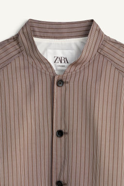 CAZADORA BOMBER CROPPED FIT RAYAS VISCOSA - CUPRO / rayas - Zara фото 6