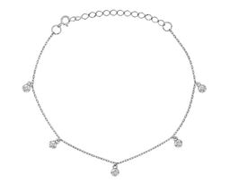 Браслет на ногу из серебра куб.циркон., Ю-44069р