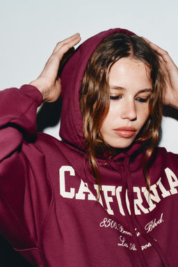 VARSITY SWEATSHIRT WITH RUFFLE TRIM - Zara фото 4