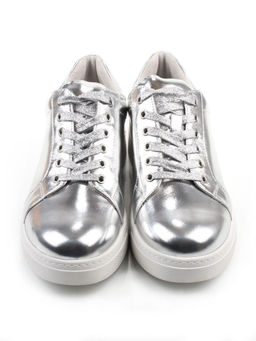 03-C1-1C GREY/SILVER Полуботинки спортивные женские (натуральная кожа)