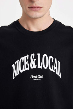 Футболка стандартного кроя с круглым вырезом и короткими рукавами с принтом - Defacto фото 5